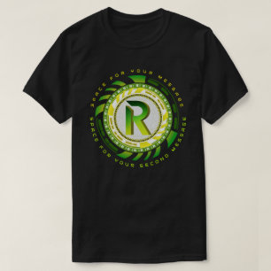 Camiseta Letra R de Tipografia de Tecnologia Futurista Text