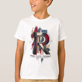 Camiseta Letra R – Design de Tipografia Moderna Minimalista