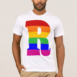 Camiseta Letra R do arco-íris