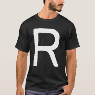 Camiseta Letra R Men Monograma Gráfico Retro Inicial
