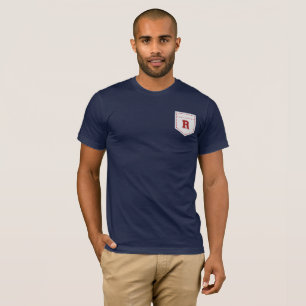 Camiseta Letra R - Nome inicial Alphabet Pocket Lado Esquer