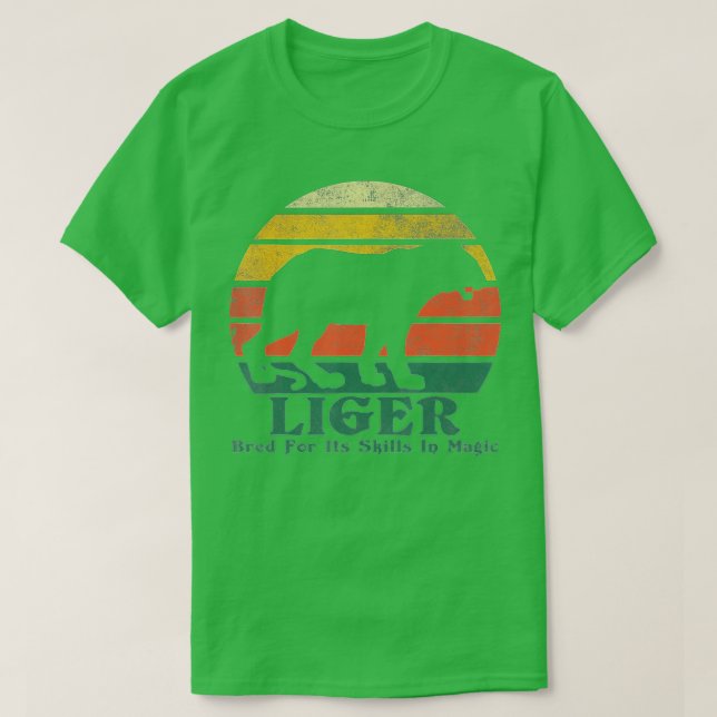 Camiseta Letra retrô Vintage Liger Tiger Lion Beast (Frente do Design)