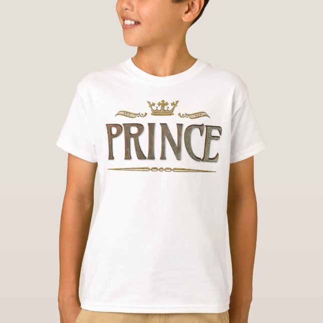 Camiseta Letra rico PRINCE - Coroa Real Medieval (Frente)