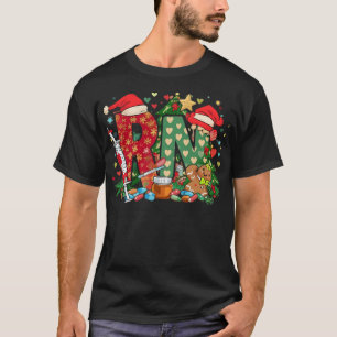 Camiseta Letra 'Rn' decorada com Enfeites de natal Sym