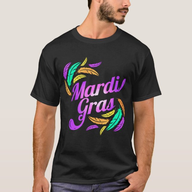 Camiseta Letra Roxa Para Mardi Gras (Frente)