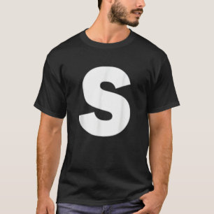 Camiseta Letra S Maiúscula Monograma de Alfabeto Inicial