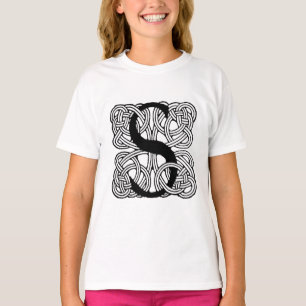 Camiseta Letra S Vintage Celtic Knot Monograma