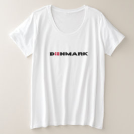 Camiseta Letra Simples Sinalizador Dinamarquês Moderno