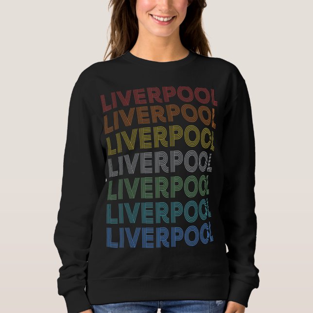 Camiseta Letra sunset Vintage Retro Letra Liverpool (Frente)