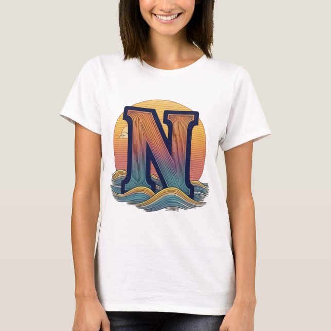 Camiseta Letra Sunset Waves 'N' Retroativa (Frente)