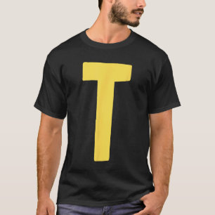 Camiseta Letra T grande e negrito em amarelo 1