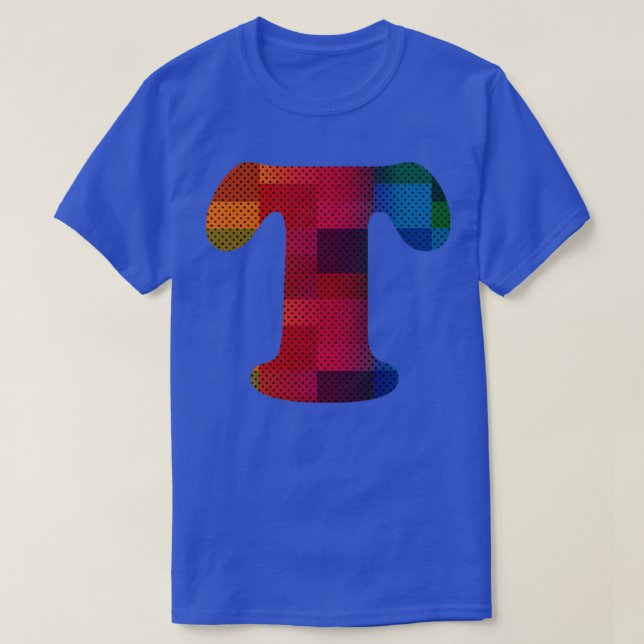 Camiseta Letra t retro vintage (Frente do Design)