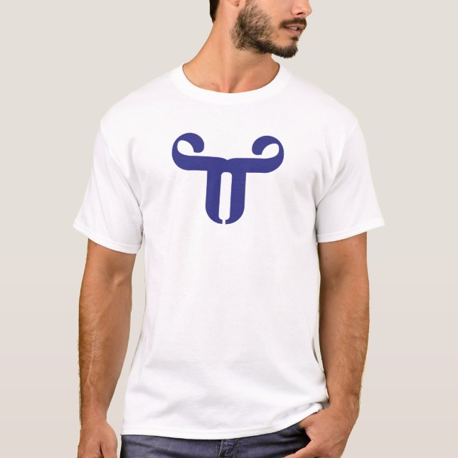 Camiseta Letra T Touro Azul Abstrato (Frente)