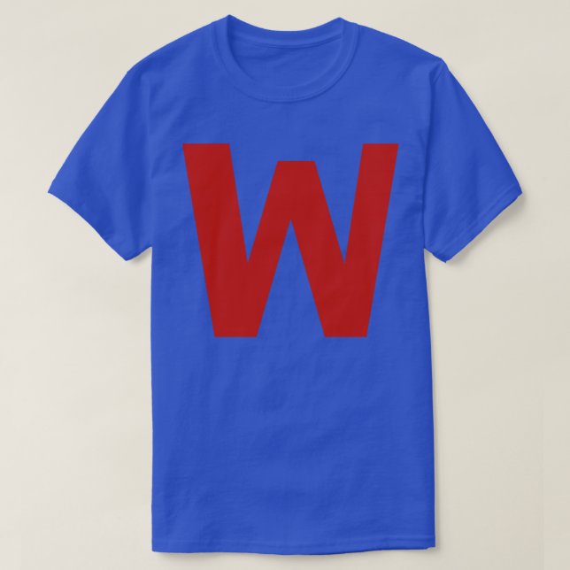 Camiseta Letra w em texto vermelho Tipografia mínima (Frente do Design)