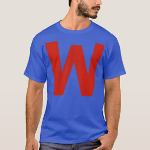 Camiseta Letra w em texto vermelho Tipografia mínima