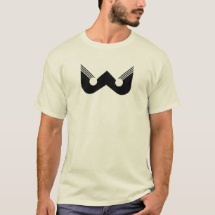 Camiseta Letra W Geométrica Preta Abstrata