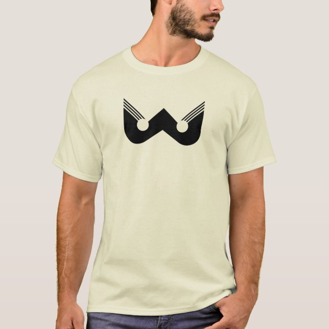 Camiseta Letra W Geométrica Preta Abstrata (Frente)