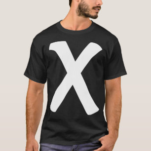 Camiseta Letra X alfabeto maiúsculo monograma Halloway ini