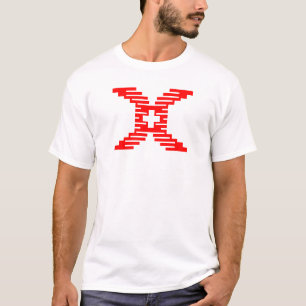 Camiseta Letra X de Pixel Moderna com Cruz Médica 