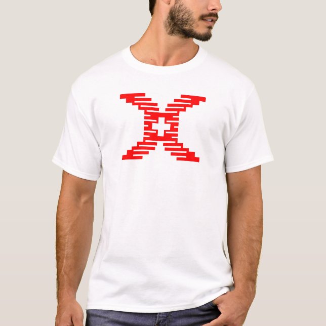 Camiseta Letra X de Pixel Moderna com Cruz Médica  (Frente)