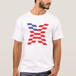 Camiseta Letra X Monograma Bandeira EUA