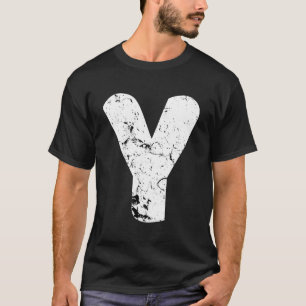 Camiseta Letra Y Maiúscula Maior Monograma Alfabeto Distorc