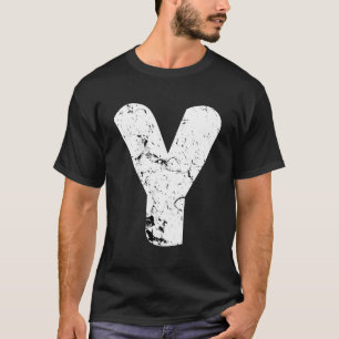 Camiseta Letra Y Maiúscula Monograma de Alfabeto Grande Dis