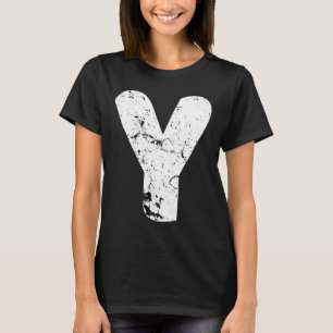 Camiseta Letra Y Maiúscula Monograma de Alfabeto Grande Dis