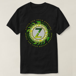 Camiseta Letra Z de Tipografia de Tecnologia Futurista Text