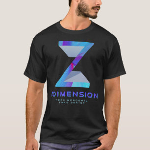 Camiseta Letra Z Moderna em Monograma 3D Tech