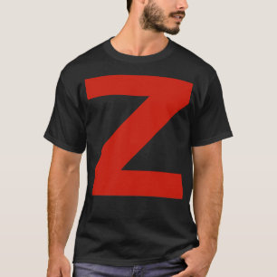 Camiseta Letra z na Tipografia Mínima de Texto Vermelho