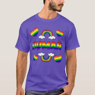 Camiseta Letras Arco-Íris Humano LGBTQ+