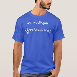 Camiseta Letras brancas da equação de Schrdinger