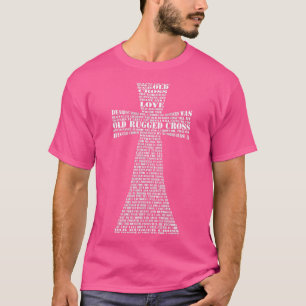 Camiseta Letras Cruzadas Velhas Em Forma Cruzada Cristão