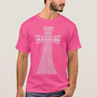 Camiseta Letras Cruzadas Velhas Em Forma Cruzada Cristão