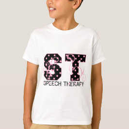 Camiseta letras da rua pretas e bolinhas cor-de-rosa