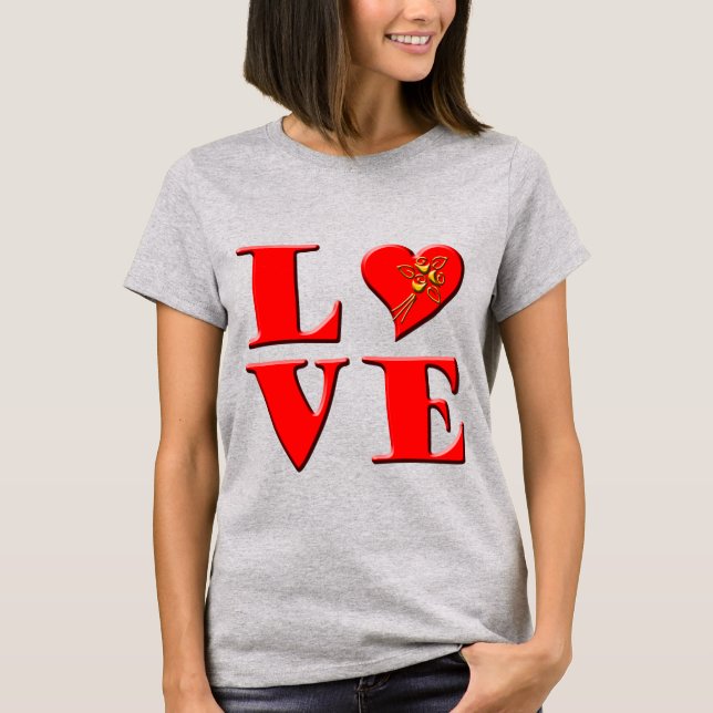 Camiseta Letras de amor ( L ♥ VE) (Frente)