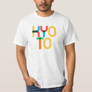 Camiseta Letras de Arte Pop de Kyoto Japão