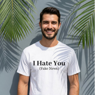 Camiseta Letras de Citação Engraçada Eu Odeio Você Notícias