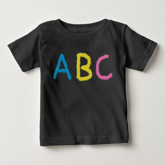 Camiseta Letras de giz coloridas ABC (Frente)