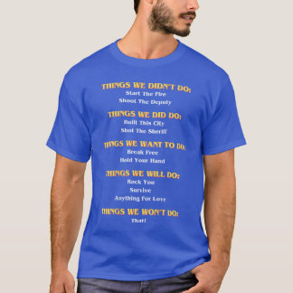 Camiseta Letras de Música Engraçadas que Fizemos Não Fizemo
