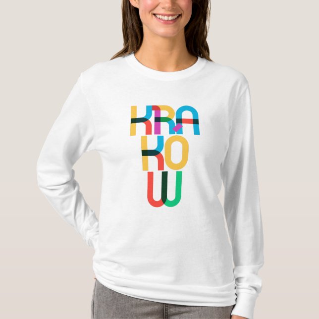 Camiseta Letras de Pop de Polônia de Kraków (Frente)