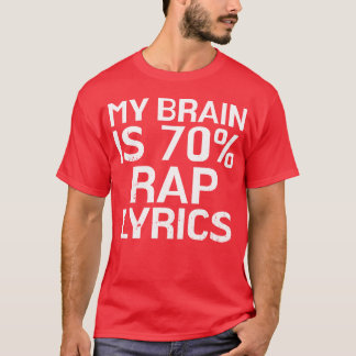Camiseta Letras de Rap do Cérebro É 70 Presente de Música d