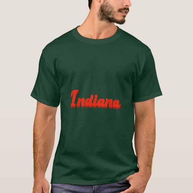 Camiseta letras de script em negrito indiana (Frente)