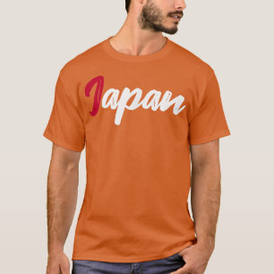 Camiseta Letras do Japão em Linda Fonte Vermelha e Branca