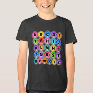 Camiseta Letras Educativas ABC para Berçário Presente Poste