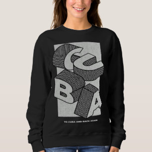 Camiseta Letras em Bloco Isométrico de Cuba  Lembrança Cuba