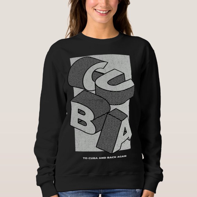 Camiseta Letras em Bloco Isométrico de Cuba  Lembrança Cuba (Frente)