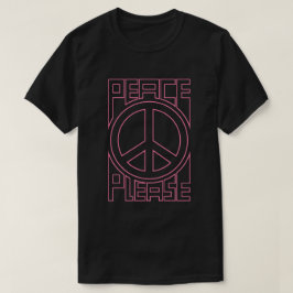 Camiseta Letras Em Contorno Rosa Paz Por Favor