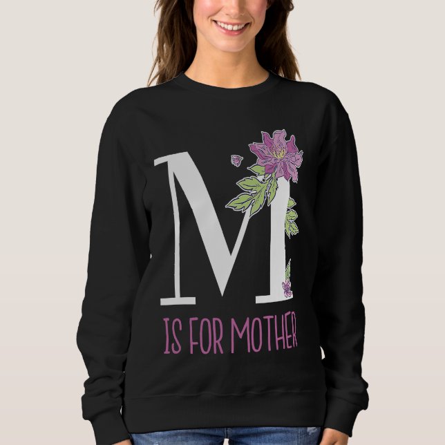 Camiseta Letras Florais M é para Mãe (Frente)